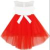 HK31 Girls Dress Sequin Mesh Party Wedding Princess Tulle Red Size 7 view 3