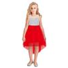 HK32 Girls Dress Sequin Mesh Party Wedding Princess Tulle Red Size 8 view 2