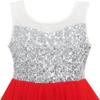 HK32 Girls Dress Sequin Mesh Party Wedding Princess Tulle Red Size 8 view 4