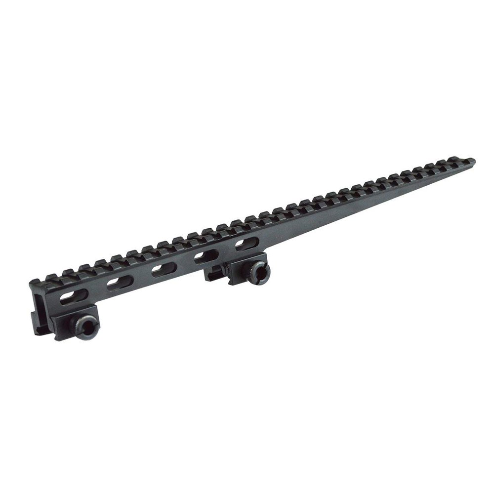Lion Gears BridgeMount Rail Tactical Picatinny Cantilever 1" Riser, 12" Long, 30 Slots, Complete with Steel Nut and Thumb Bolt, BM3010EXBT,Black