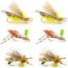The Fly Fishing Place 6 Foam Body Hopper Grasshopper Trout Fly Fishing Flies Assortment - 6 Flies 3 Patterns Hook Size 10 - Trout Fly Collection view 1