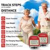 PINGKO Best Pedometer for Walking Accurately Track Steps Multi-Function Portable Sport Pedometers Step/Distance/Calories/Counter - Red view 3
