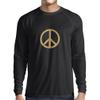 lepni.me Mens T Shirt Peace Love Hippie Sign 60s 70s Style, Hippy Symbol (X-Large Black Gold) view 1