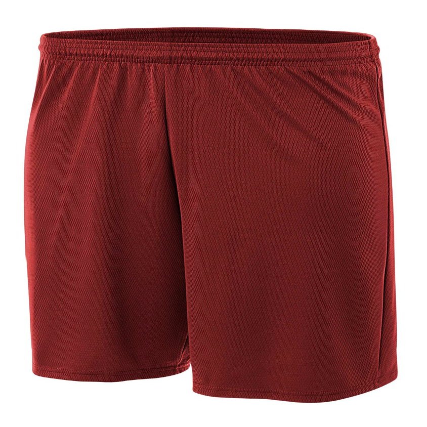 A4 7" Youth Power Mesh Shorts, Cardinal, Large