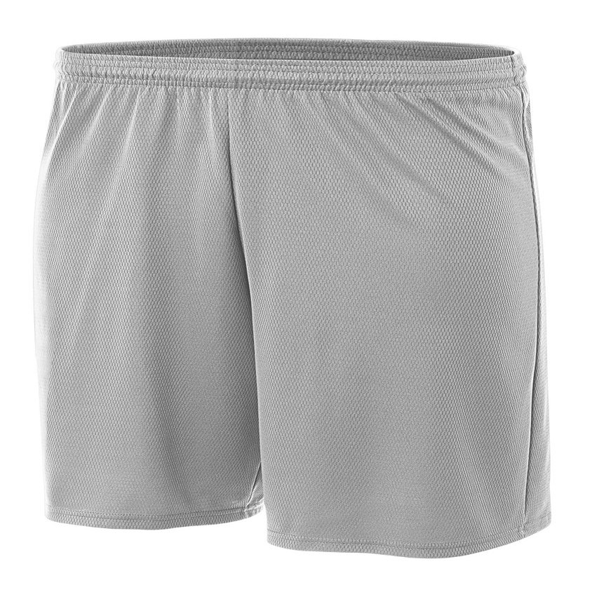 A4 7" Youth Power Mesh Shorts, Silver, Medium
