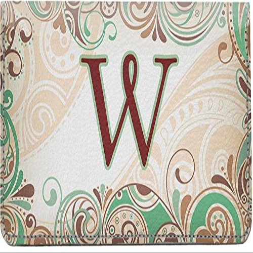 123 Cheap Checks Funky Monogram W Designer Checkbook Cover, with Credit Card Slots and Pen Loop