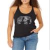 Lost Gods Elephant Sketch Women's Racerback Tank Top, Black Heather, Small view 1
