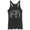 Lost Gods Elephant Sketch Women's Racerback Tank Top, Black Heather, Small view 2