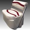 DeckMate Complete Premium Pontoon Flip Flop Seat and Base (Ivory/Burgundy/Tan) view 1