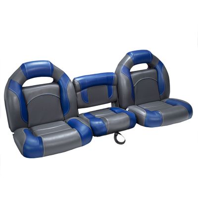 DeckMate 61" Bass Boat Seats (Gray & Blue)