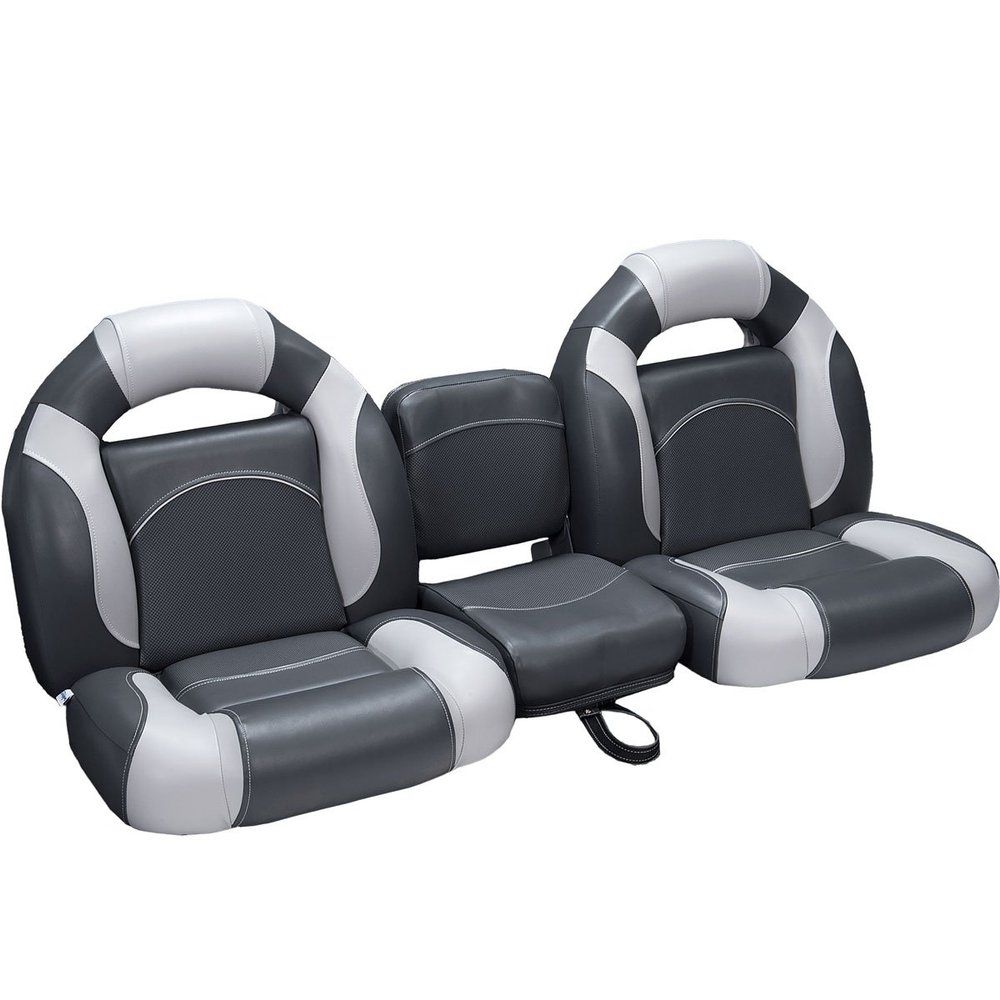 DeckMate 56" Bass Boat Seats (Charcoal & Gray)