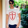 lepni.me Mens T-Shirt Knights Templar Soldiers of Christ Crusader Cross Shield (L Graphite Gold) view 2