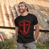 lepni.me Mens T-Shirt Knights Templar Soldiers of Christ Crusader Cross Shield (L Graphite Gold) view 3