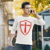 lepni.me Mens T Shirt Knights Templar Soldiers of Christ Crusader Cross Shield (M Black Green) view 2