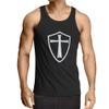 lepni.me Men's Tank Top Knights Templar Soldiers of Christ Crusader Cross Shield (M Black Fluorescent) view 1