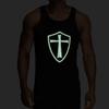 lepni.me Men's Tank Top Knights Templar Soldiers of Christ Crusader Cross Shield (M Black Fluorescent) view 2