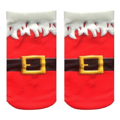 Living Royal Ankle Socks, Colorful 3D Print, Durable, One Size Fits Most, Made in the USA, Santa Boots Design