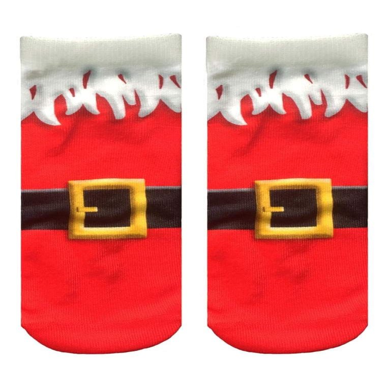 Living Royal Ankle Socks, Colorful 3D Print, Durable, One Size Fits Most, Made in the USA, Santa Boots Design