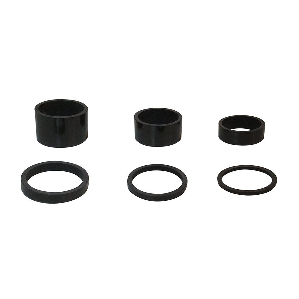 6PCS Light Weight UD Carbon Bright Black Headset Spacers 1 1/8"-2mm,3mm,5mm,10mm,15mm,20mm