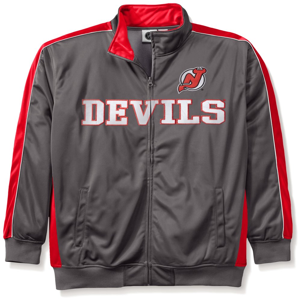 Profile Big & Tall Men's NHL Team Reflective Track Jacket, Charcoal/Red, 3X