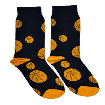 FineFit Man Cave Trouser Socks - One Size, Basketball