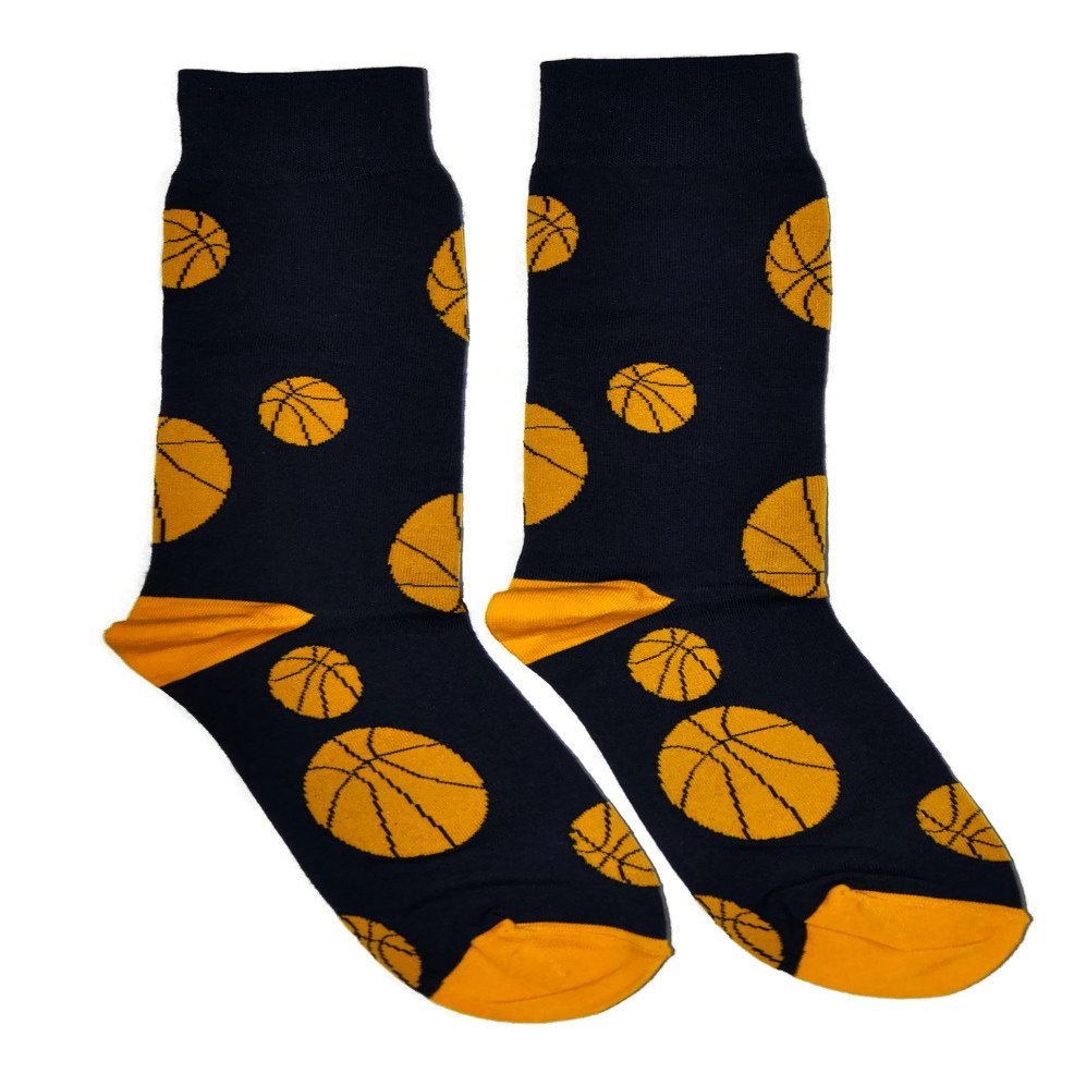 FineFit Man Cave Trouser Socks - One Size, Basketball