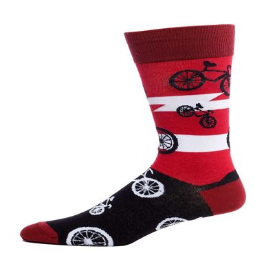 FineFit Man Cave Trouser Socks - One Size, Bicycles Red