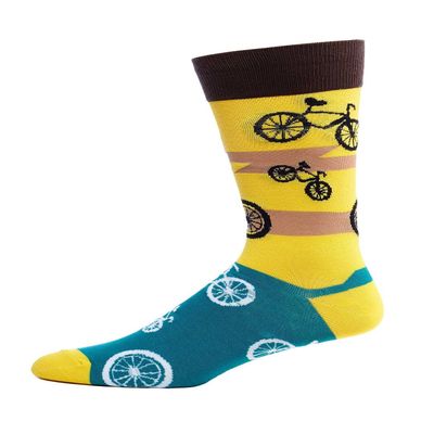 FineFit Man Cave Trouser Socks - One Size, Bicycles Yellow