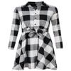 FANCYINN Womens Plaid Dresses Long Sleeve Button Down Flannel Pattern V Neck Casual Tunic Dress with Pockets White XL view 4