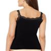 Women's Sexy Ultra Soft Camisole with Lace Trim Cotton Blend Basic Tank Top (Black, XL) view 3