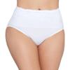 Ahh By Rhonda Shear Women's Seamless Brief with Lace Overlay, White, Small view 1