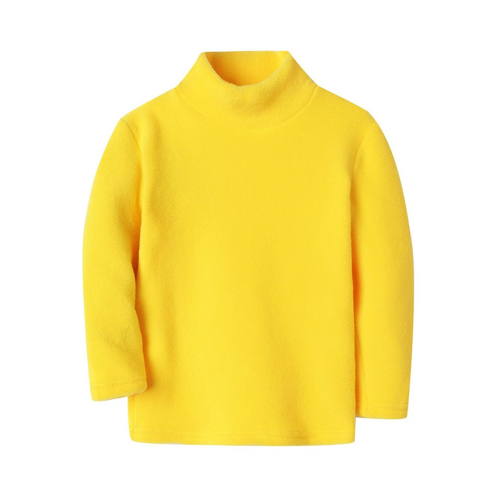 Mud Kingdom Girls Shirts Fleece Turtleneck Base Tops Plain 3T Yellow
