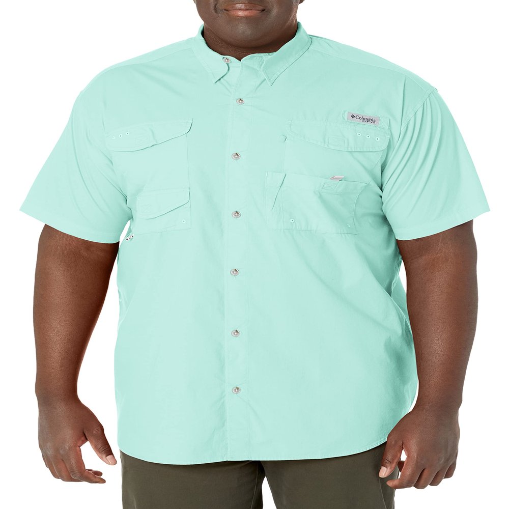 Columbia Men's Standard Bonehead Short Sleeve Shirt, Gulf Stream, Small