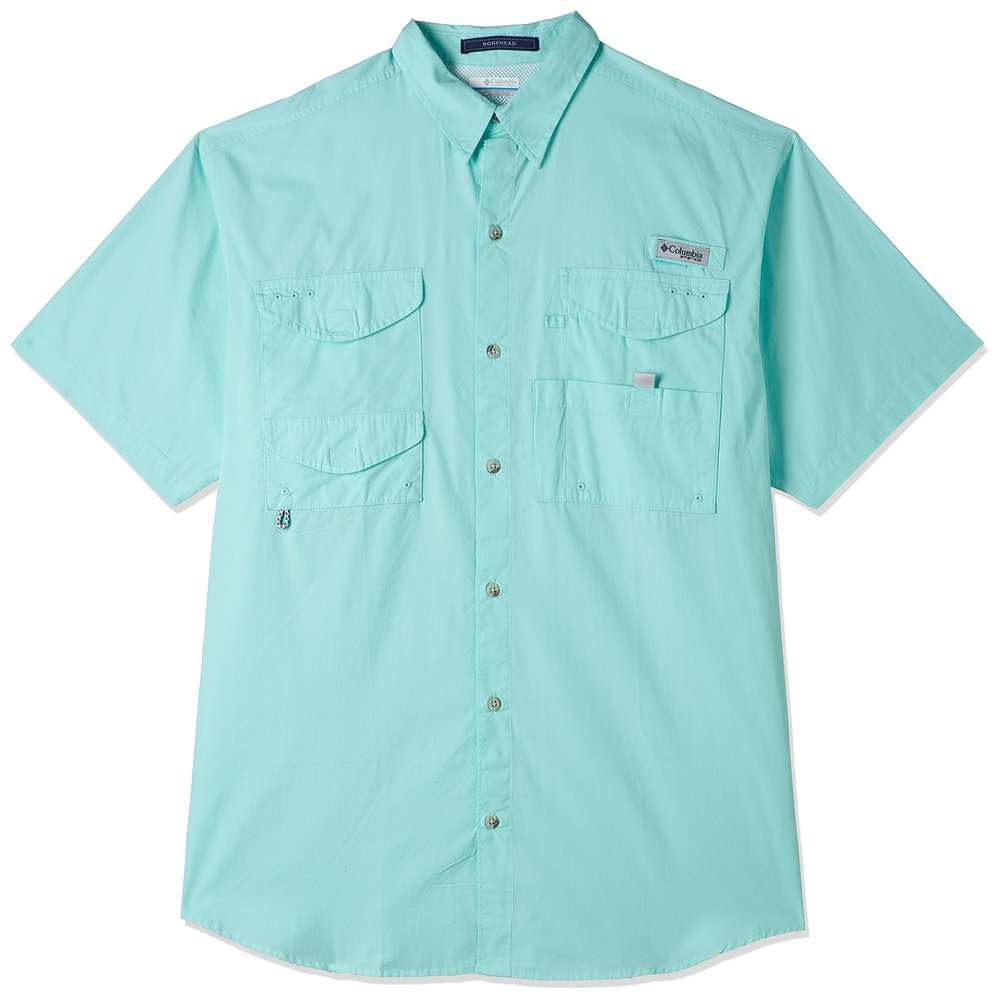 Columbia Men's Standard Bonehead Short Sleeve Shirt, Gulf Stream, Medium