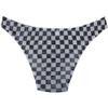 Jaxu Men's Checked Mesh Bikini Briefs Underwear Sexy Male Cheeky Briefs Black M view 2