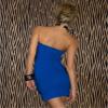JJ-GOGO Strapless Bodycon Dress - Women's Strapless Sexy Bodycon Dress Club Dance Short Dress Blue view 2