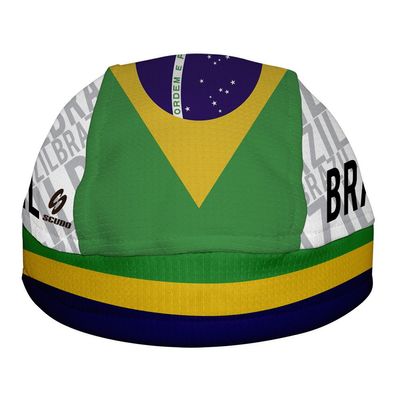 Brazil Flag ScudPro Skullcap White