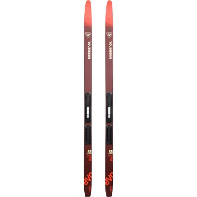 Rossignol Junior Evo Action 55 AR Lightweight Stable Beginner Nordic Touring Snow Skis with Kid's Nordic Bindings Step in, 110