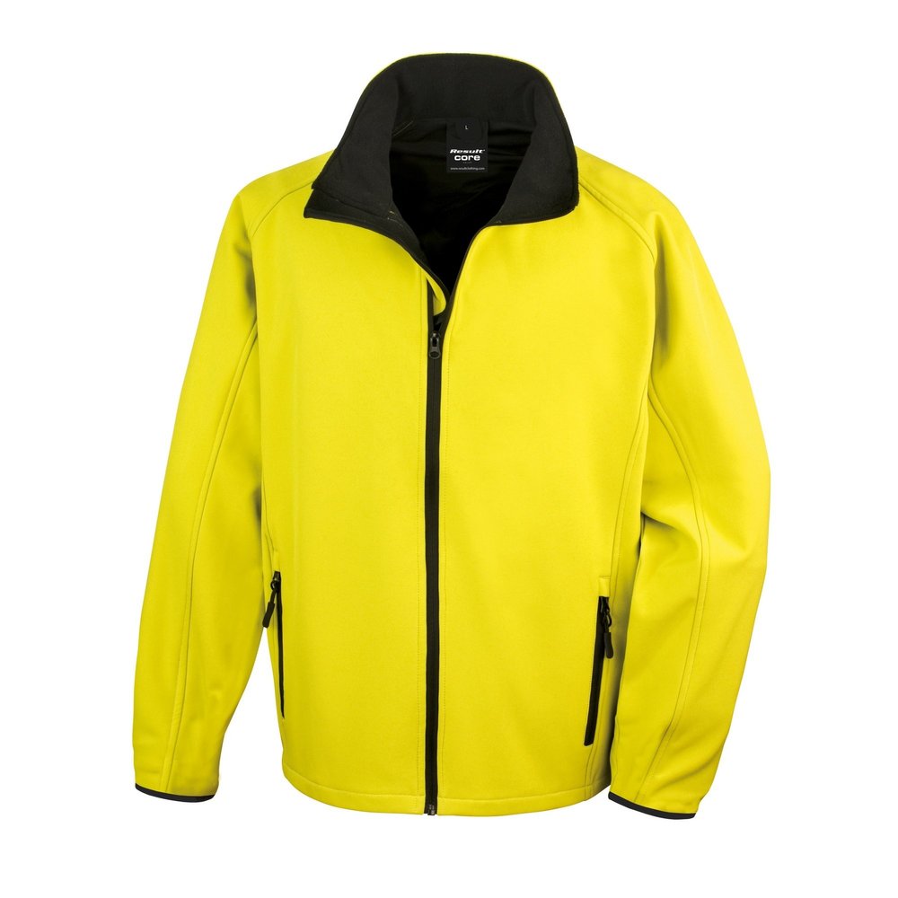 Result Mens Core Printable Softshell Jacket (2XL) (Yellow / Black)