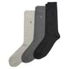 POLO RALPH LAUREN Mens Cotton Ribbed Dress Socks - 3 Pair Pack Soft And Lightweight Comfort Rib Crew, Charcoal, 6-12.5 US view 1