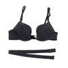 Daxin Womens Deep V Bra Solid Brassiere Underwire Push Up Padded Bra Black 34B view 3