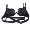 Daxin Womens Deep V Bra Solid Brassiere Underwire Push Up Padded Bra Black 34B view 4