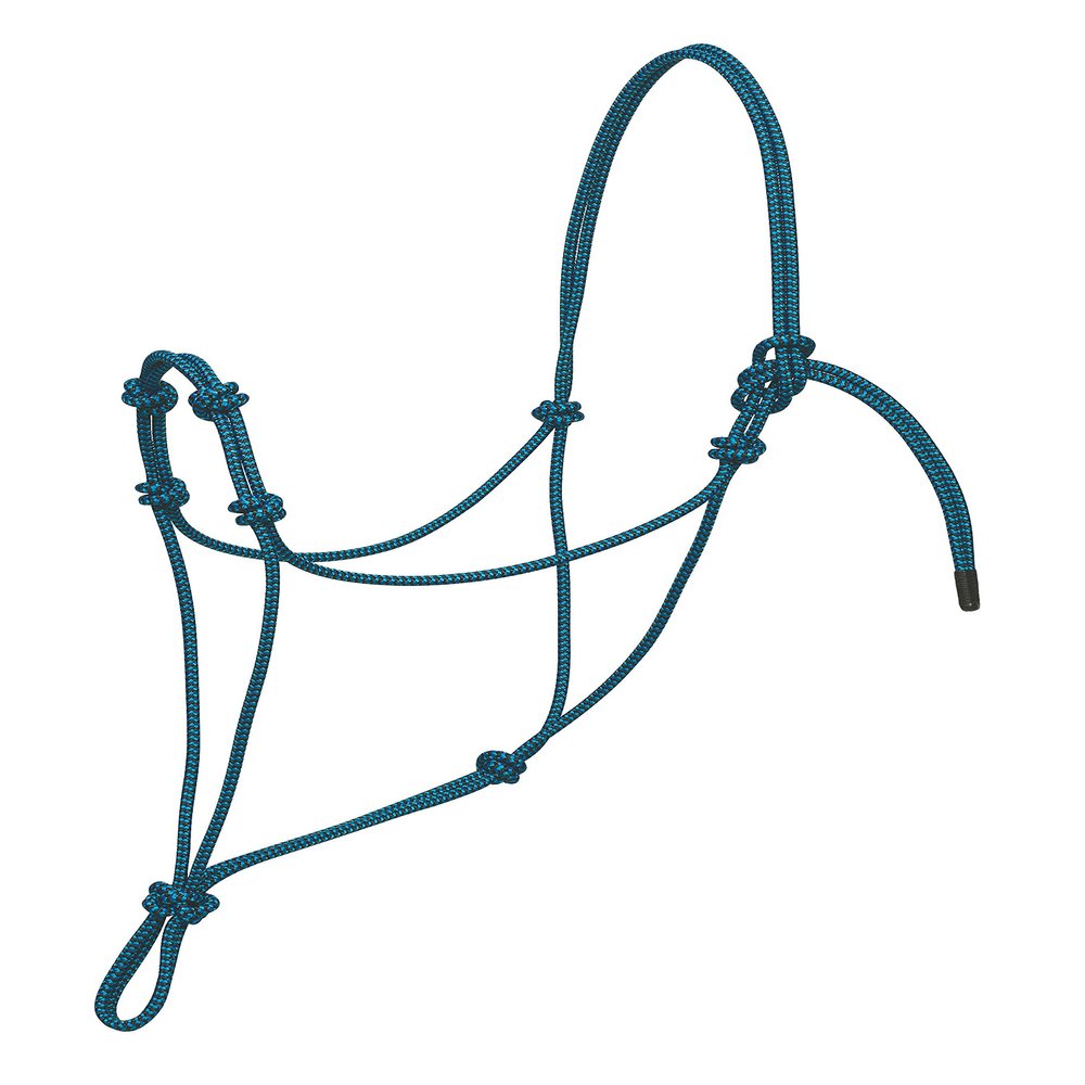 Weaver Leather Silvertip Four Knot Rope Halter, Blue/Black, Large,35-9556-C2