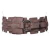 3" (75 mm) Wide High Waist Fashion Ring Fold Braided Stretch Belt, Light Brown | S/M 26''~30" view 1