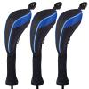 Andux 3 Pack Long Neck Golf Hybrid Club Head Covers Dial No. Tag CTMT-01 Black/Blue view 1