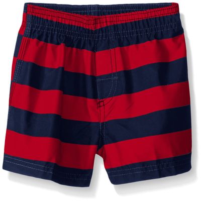 Kanu Surf Baby Troy Quick Dry Beach Swim Trunk, Troy Navy/Red, 12 Months