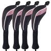 Andux 4 Pack Long Neck Golf Hybrid Club Head Covers Dial No. Tag CTMT-01 Black/Pink view 1