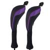 Andux 2 Pack Long Neck Golf Hybrid Club Head Covers Dial No. Tag CTMT-01 Black/Purple view 1