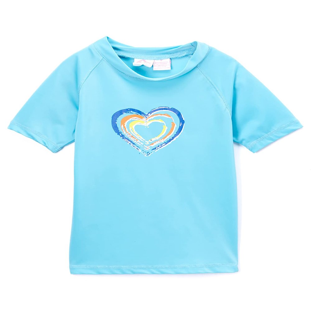 Kanu Surf Girls' Karlie UPF 50+ Sun Protective Rashguard Swim Shirt, Candy Aqua, Large (12)