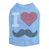 I Love Mustache Dog Shirt 4XL Blue view 1